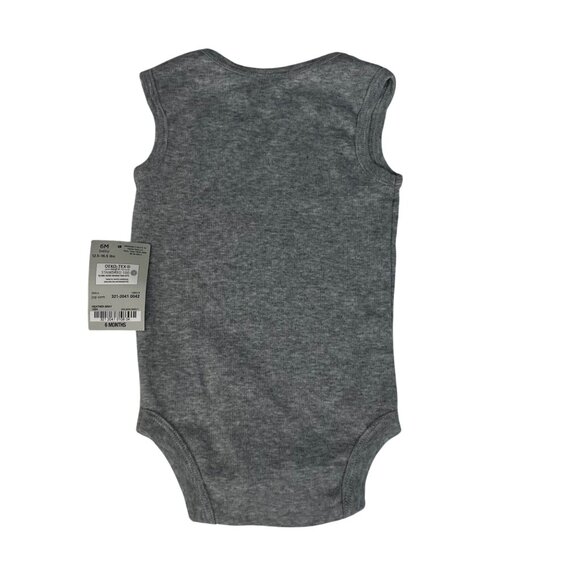 Okie Dokie Baby Sleeveless Bodysuit My First Chomper Shark Gray Size 6 Months Ne - Picture 2 of 6